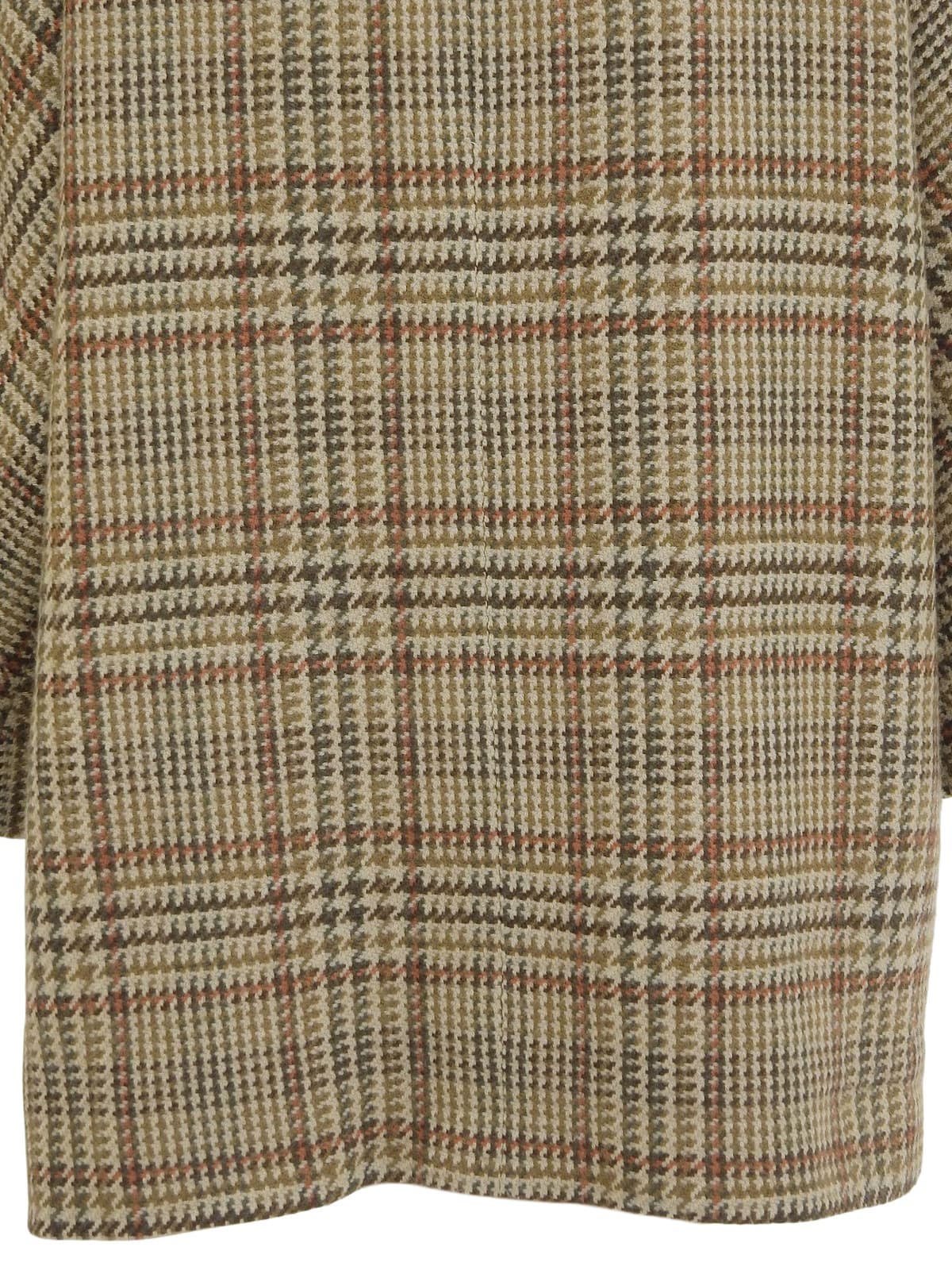 チェックパターンロゴボタンコート ベージュ/ブラウン