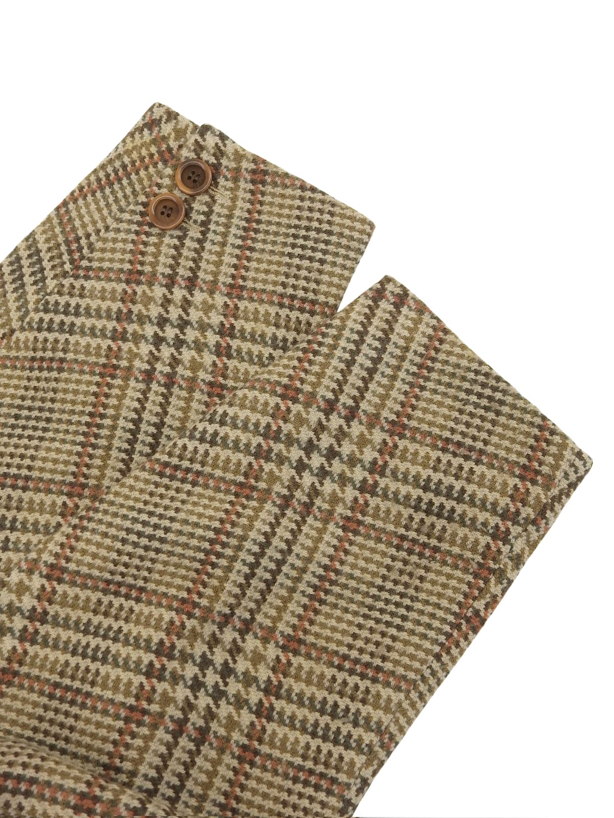 チェックパターンロゴボタンコート ベージュ/ブラウン