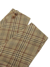 チェックパターンロゴボタンコート ベージュ/ブラウン