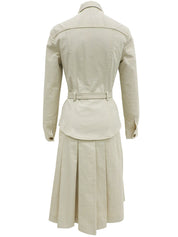 ベルテッドプリーツスカートセットアップ アイボリー