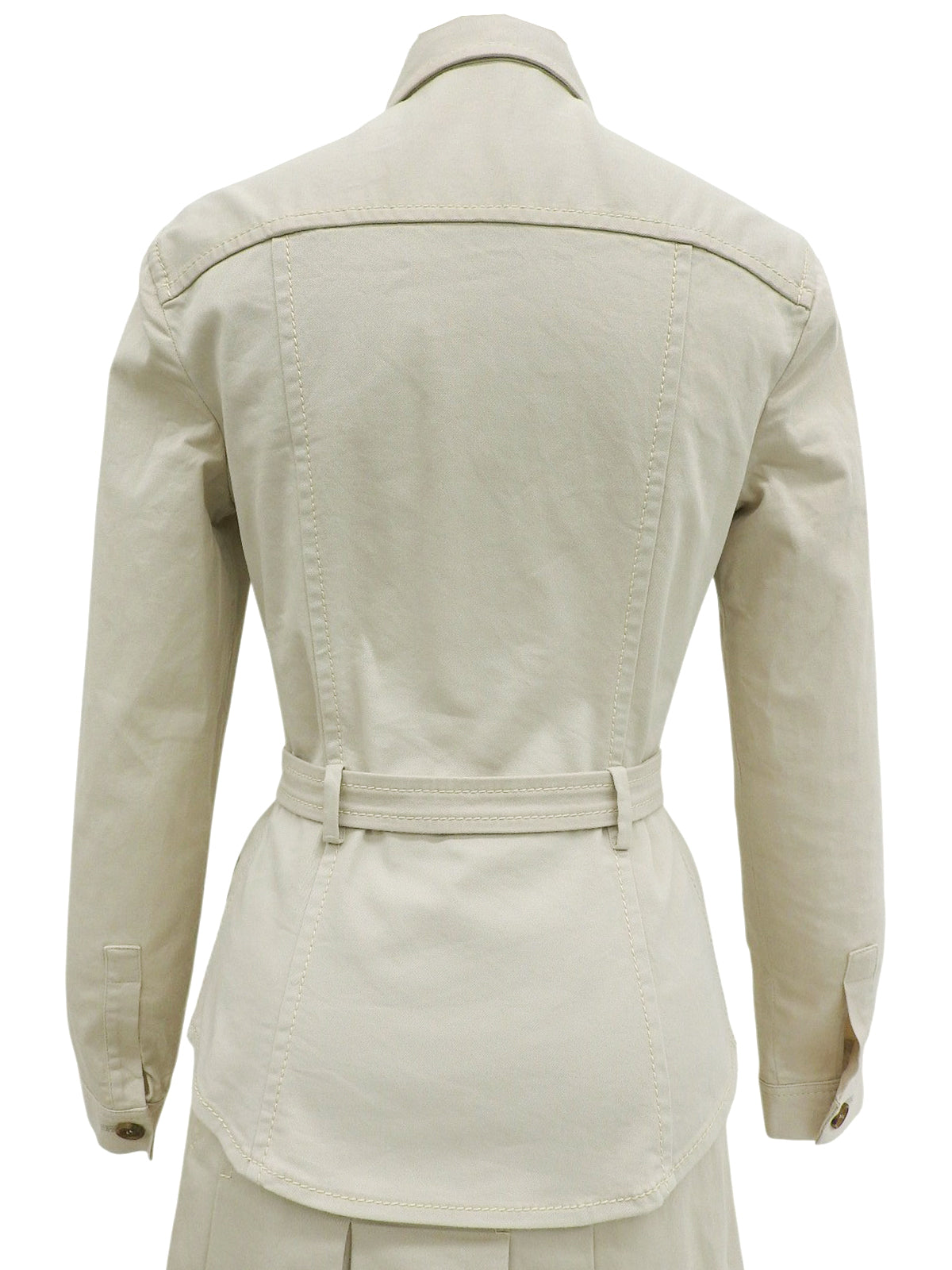 ベルテッドプリーツスカートセットアップ アイボリー