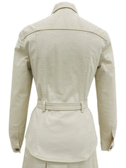 ベルテッドプリーツスカートセットアップ アイボリー