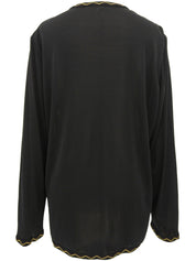 シースルーデザインカーディガン ブラック/イエロー