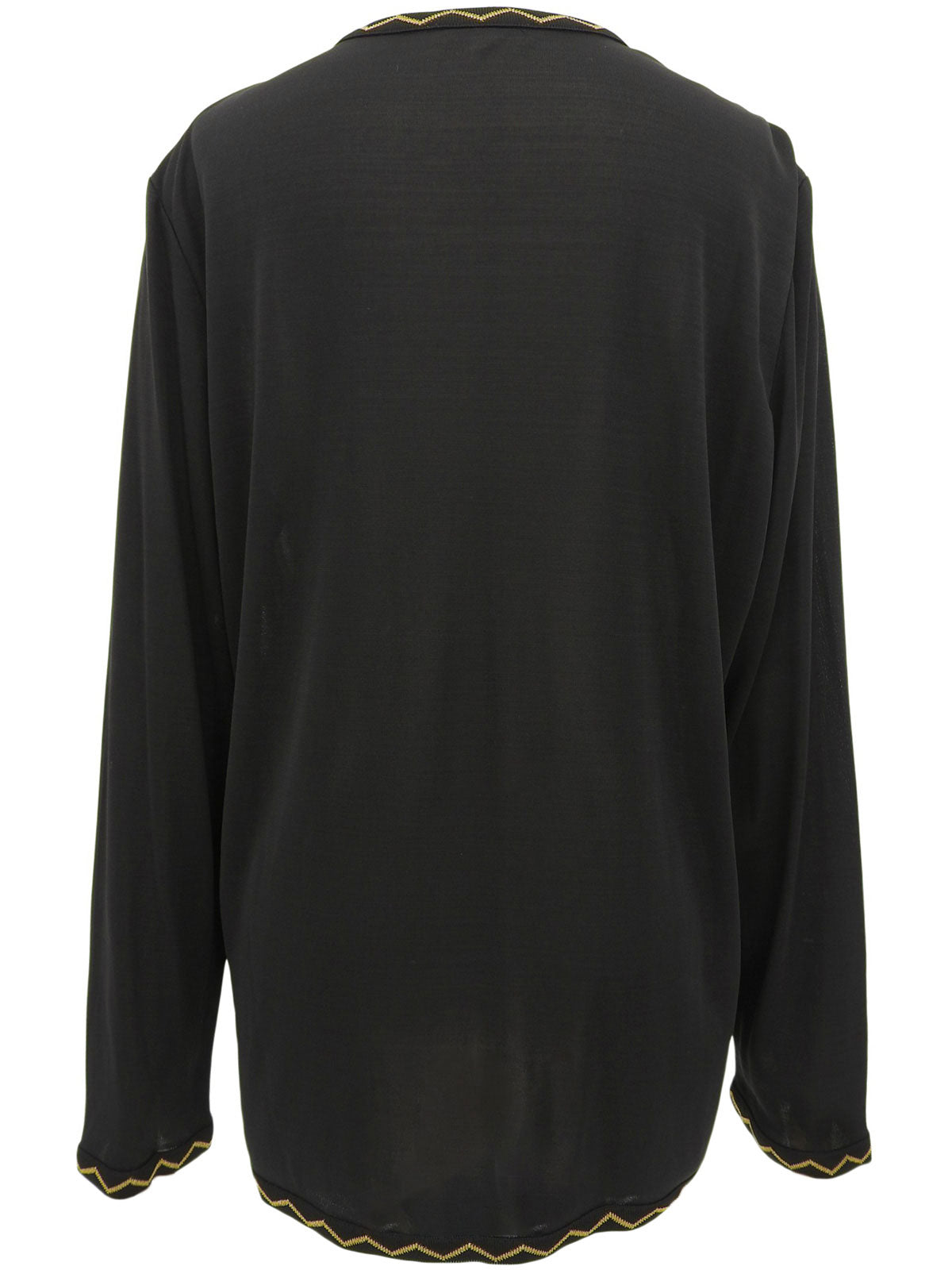 シースルーデザインカーディガン #L ブラック/イエロー