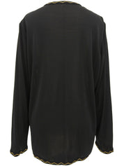 シースルーデザインカーディガン #L ブラック/イエロー