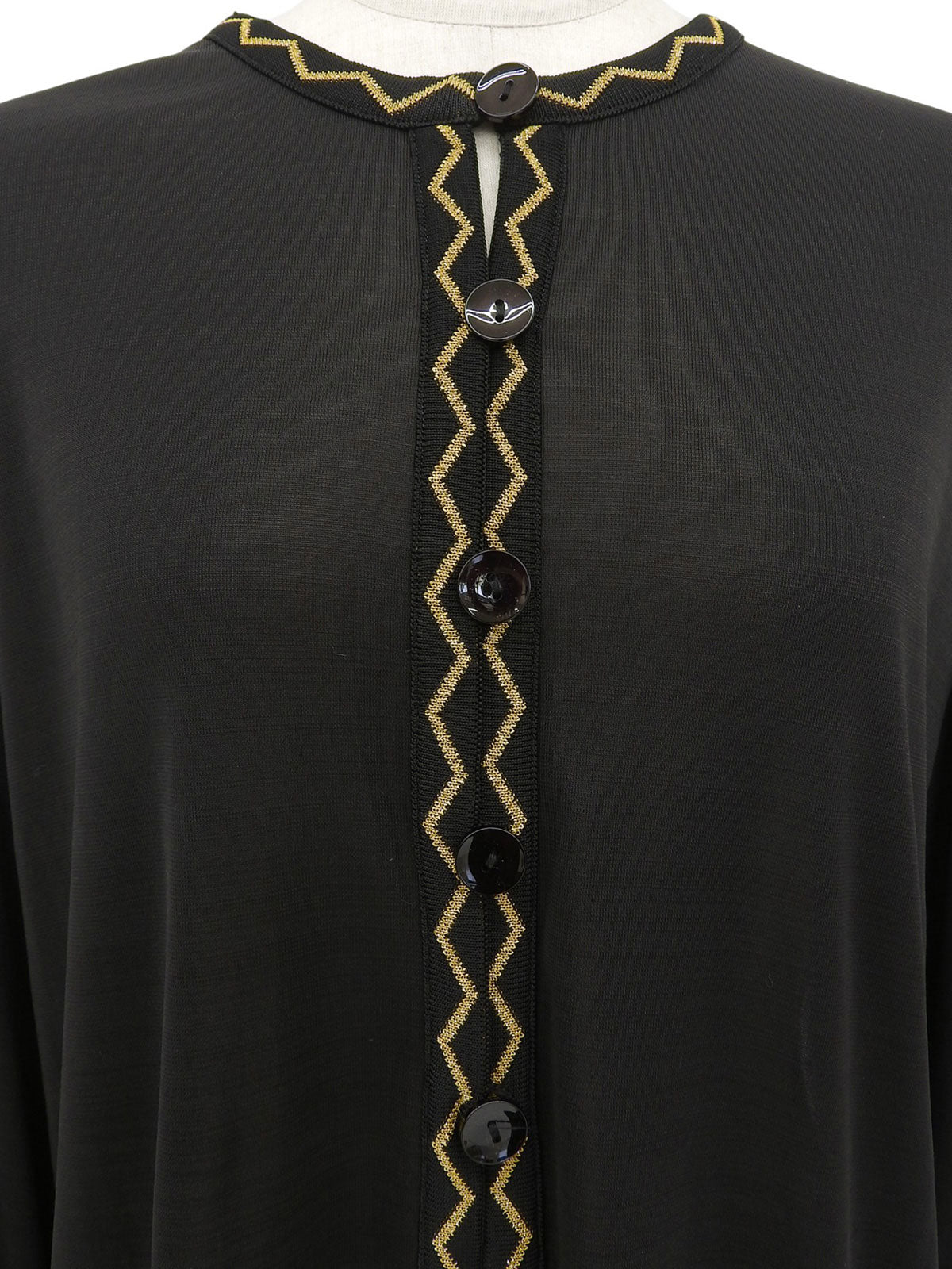 シースルーデザインカーディガン ブラック/イエロー