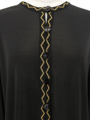 シースルーデザインカーディガン ブラック/イエロー