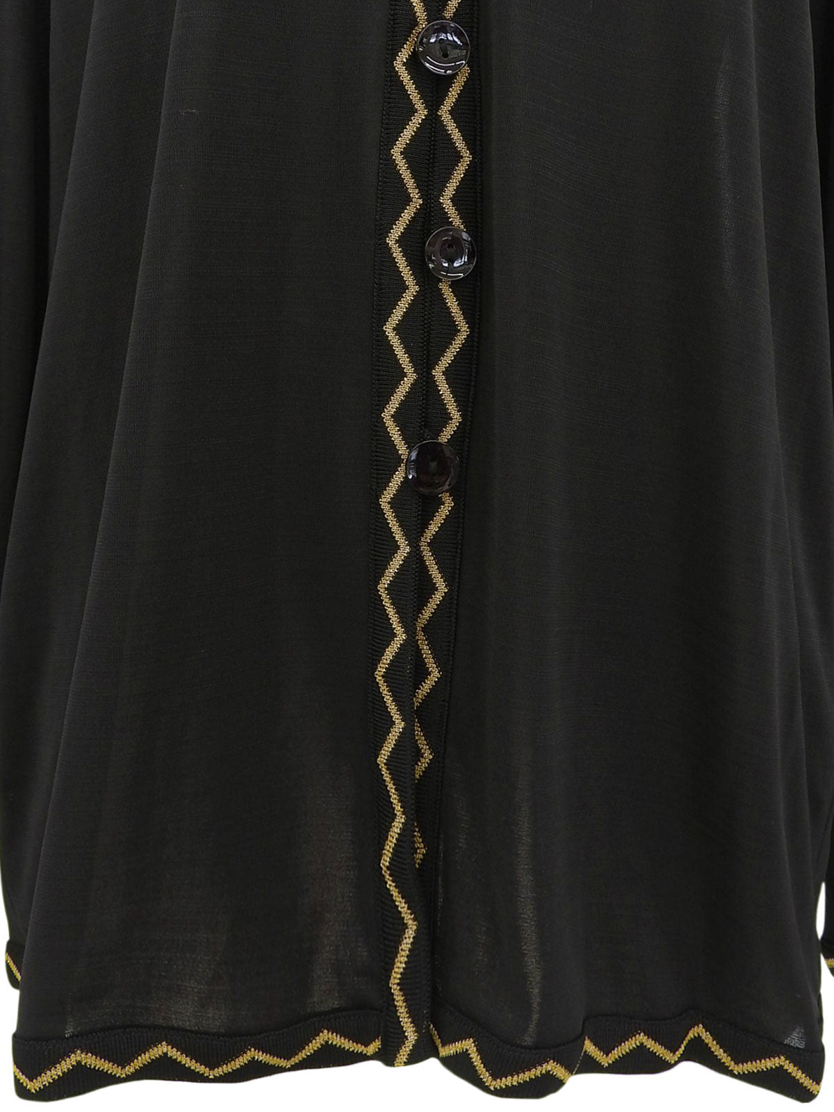 シースルーデザインカーディガン ブラック/イエロー