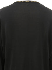 シースルーデザインカーディガン ブラック/イエロー