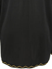 シースルーデザインカーディガン ブラック/イエロー