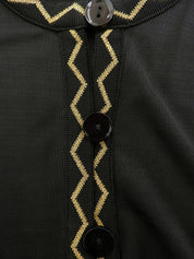 シースルーデザインカーディガン ブラック/イエロー