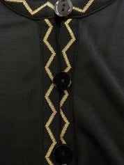 シースルーデザインカーディガン #L ブラック/イエロー