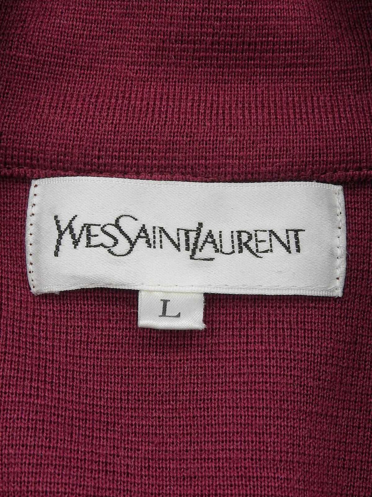 ウールロゴボタンニットジャケット ボルドー