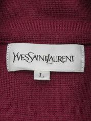 ウールロゴボタンニットジャケット ボルドー