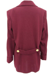 ウールロゴボタンニットジャケット ボルドー