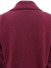 ウールロゴボタンニットジャケット ボルドー