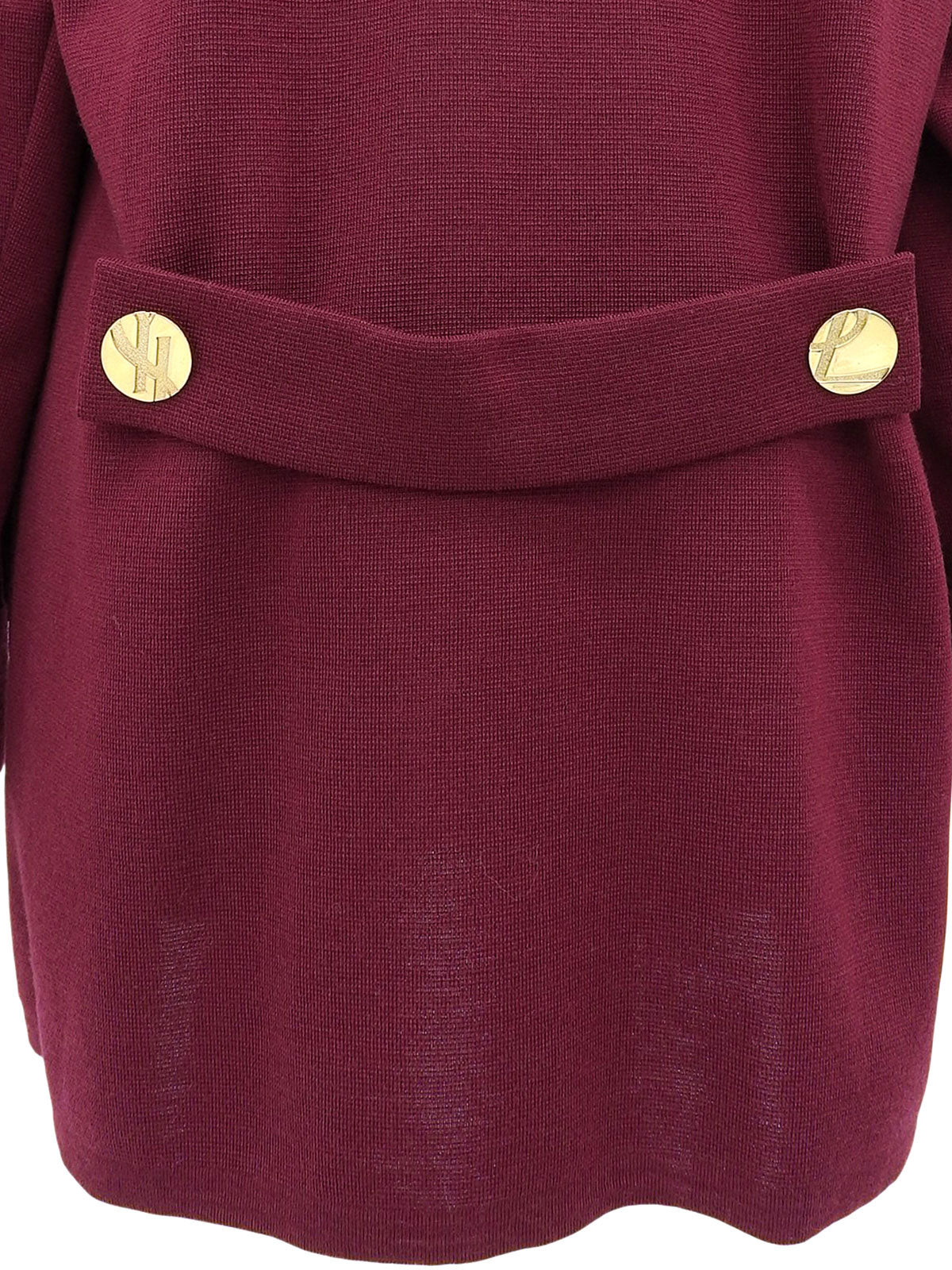 ウールロゴボタンニットジャケット ボルドー