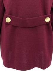 ウールロゴボタンニットジャケット ボルドー