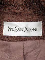 ウールダブルブレストロングコート ブラウン