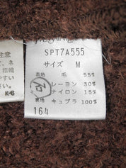 ウールダブルブレストロングコート ブラウン