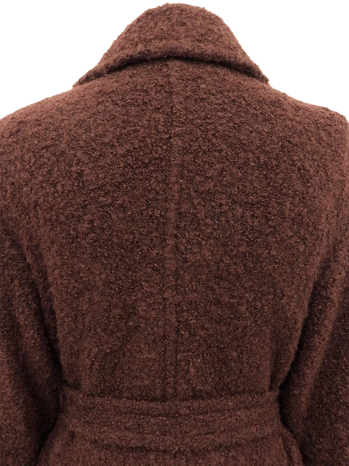 ウールダブルブレストロングコート ブラウン