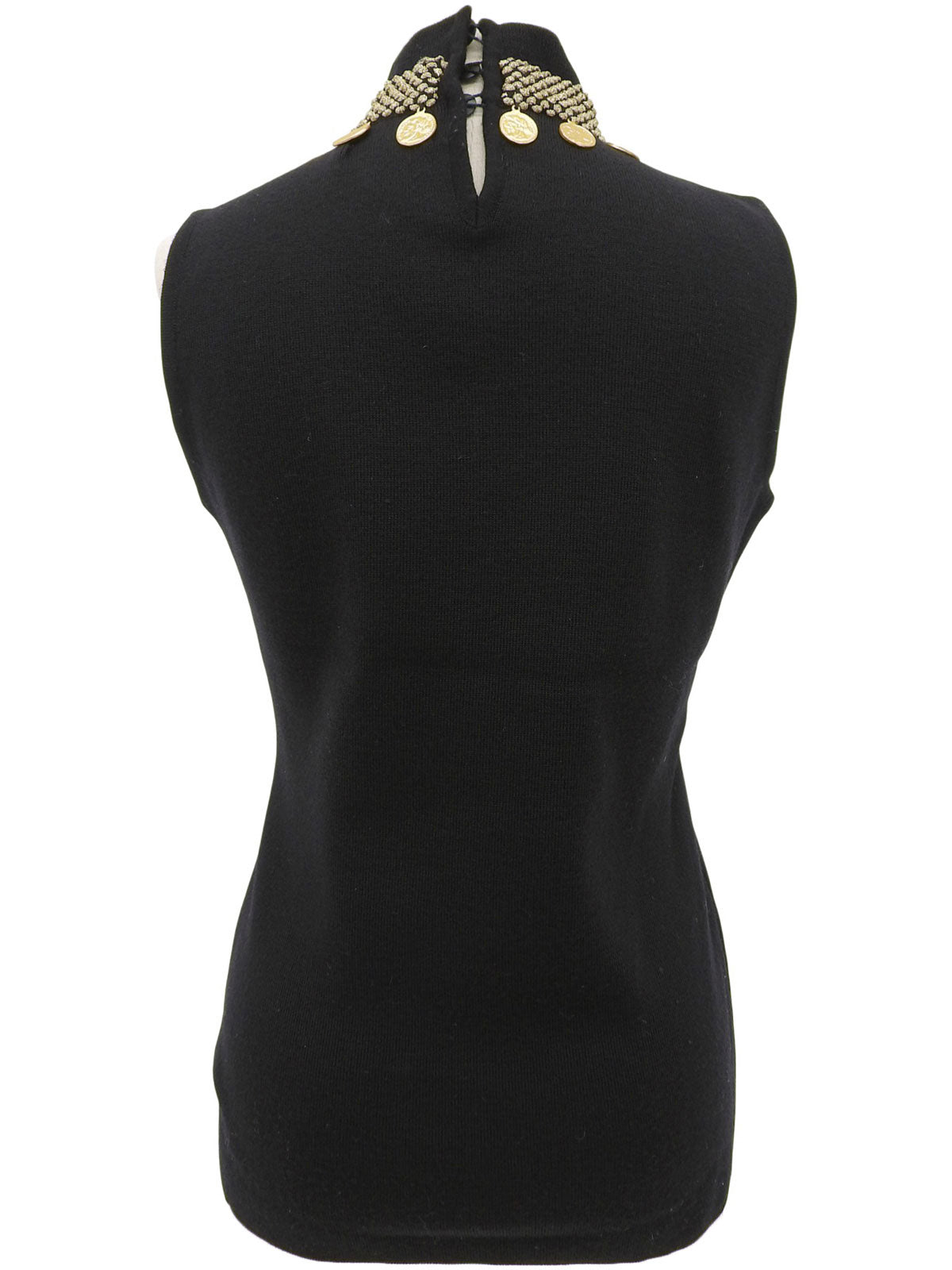 コインモチーフノースリーブトップス ブラック