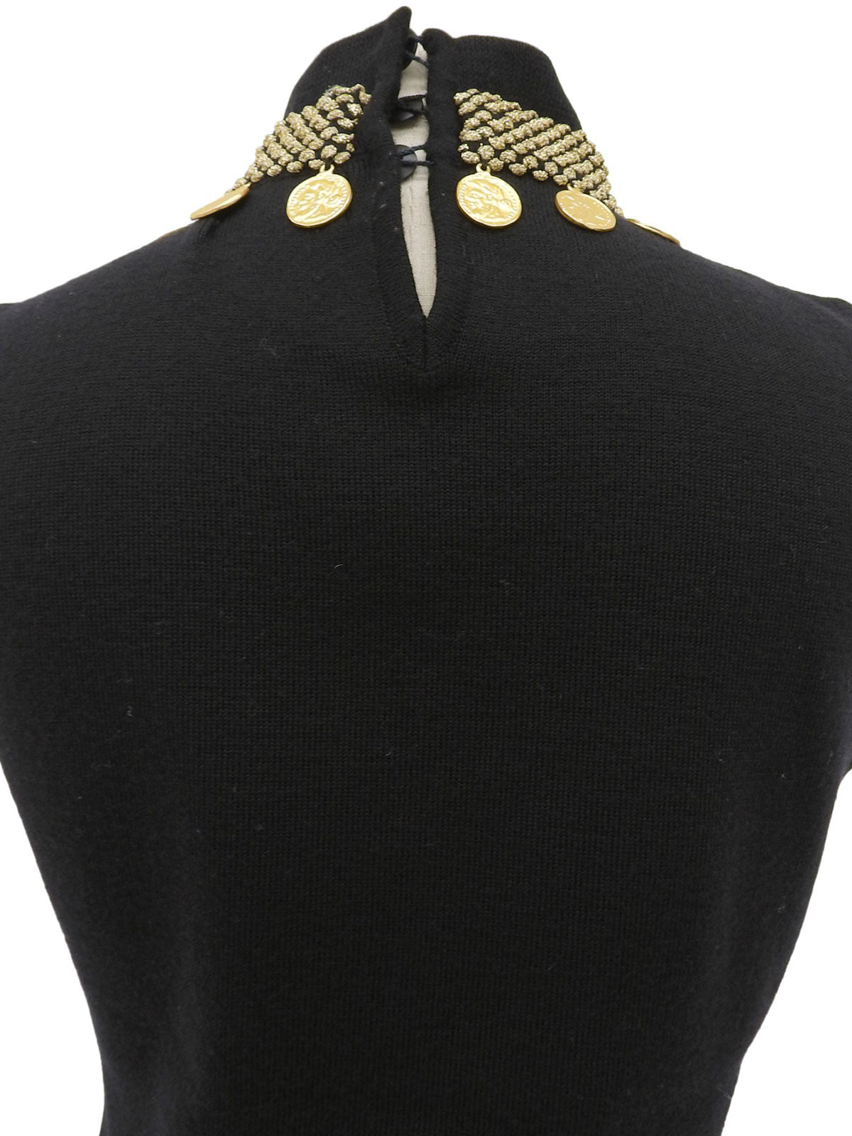 コインモチーフノースリーブトップス ブラック