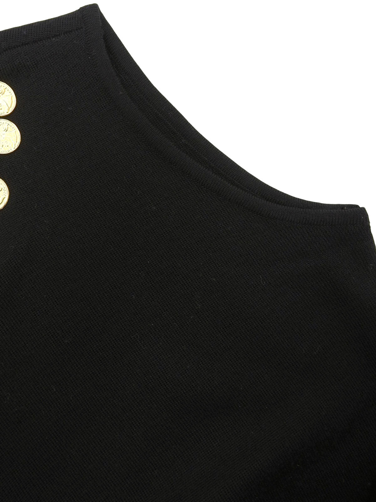 コインモチーフノースリーブトップス ブラック