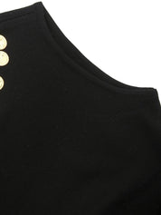 コインモチーフノースリーブトップス ブラック