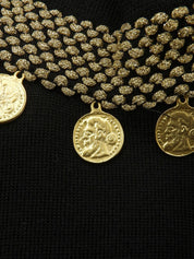 コインモチーフノースリーブトップス ブラック