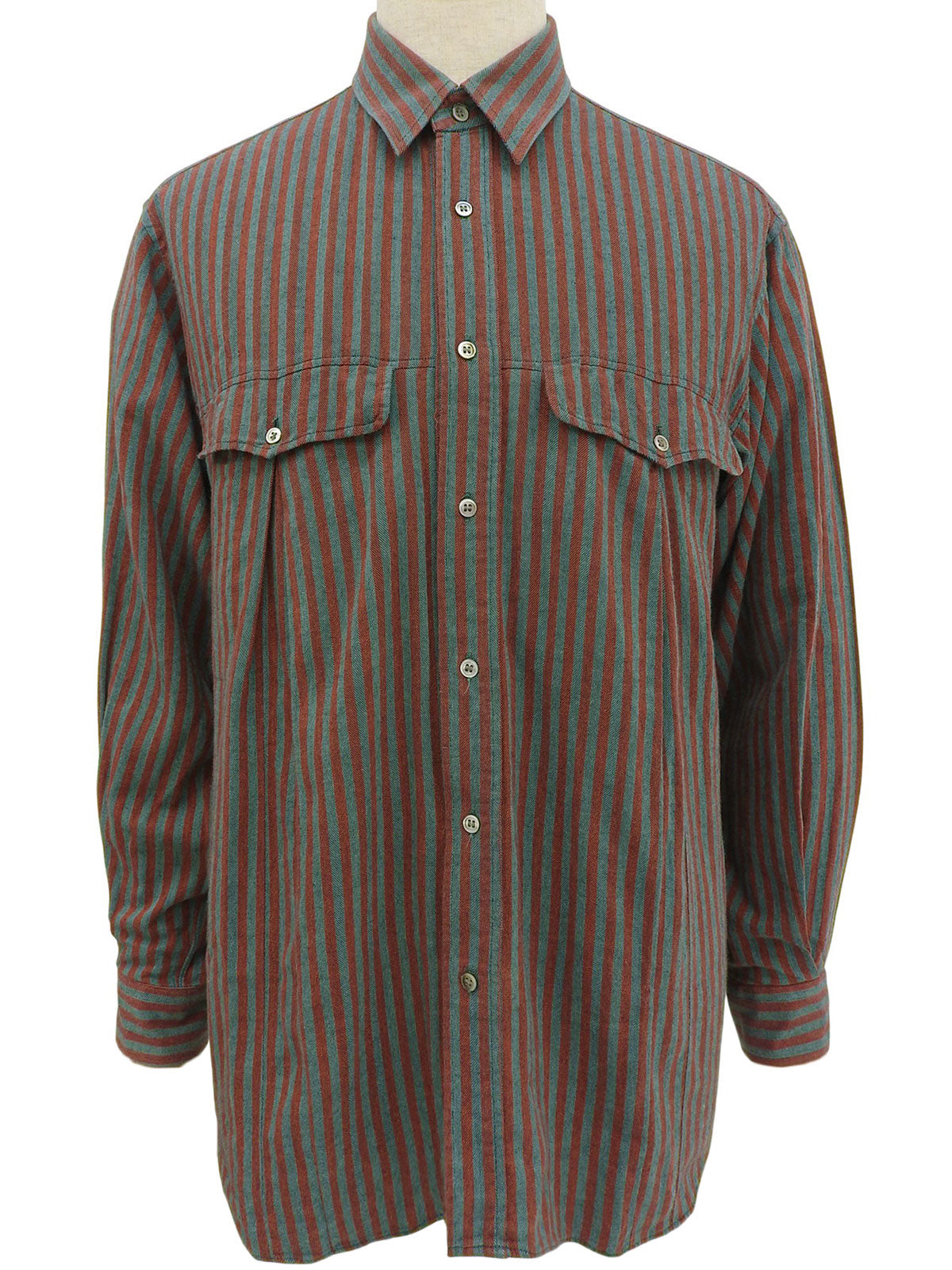 Striped long-sleeved shirt in red/gray