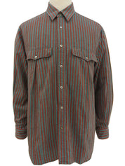 Striped long-sleeved shirt in red/gray