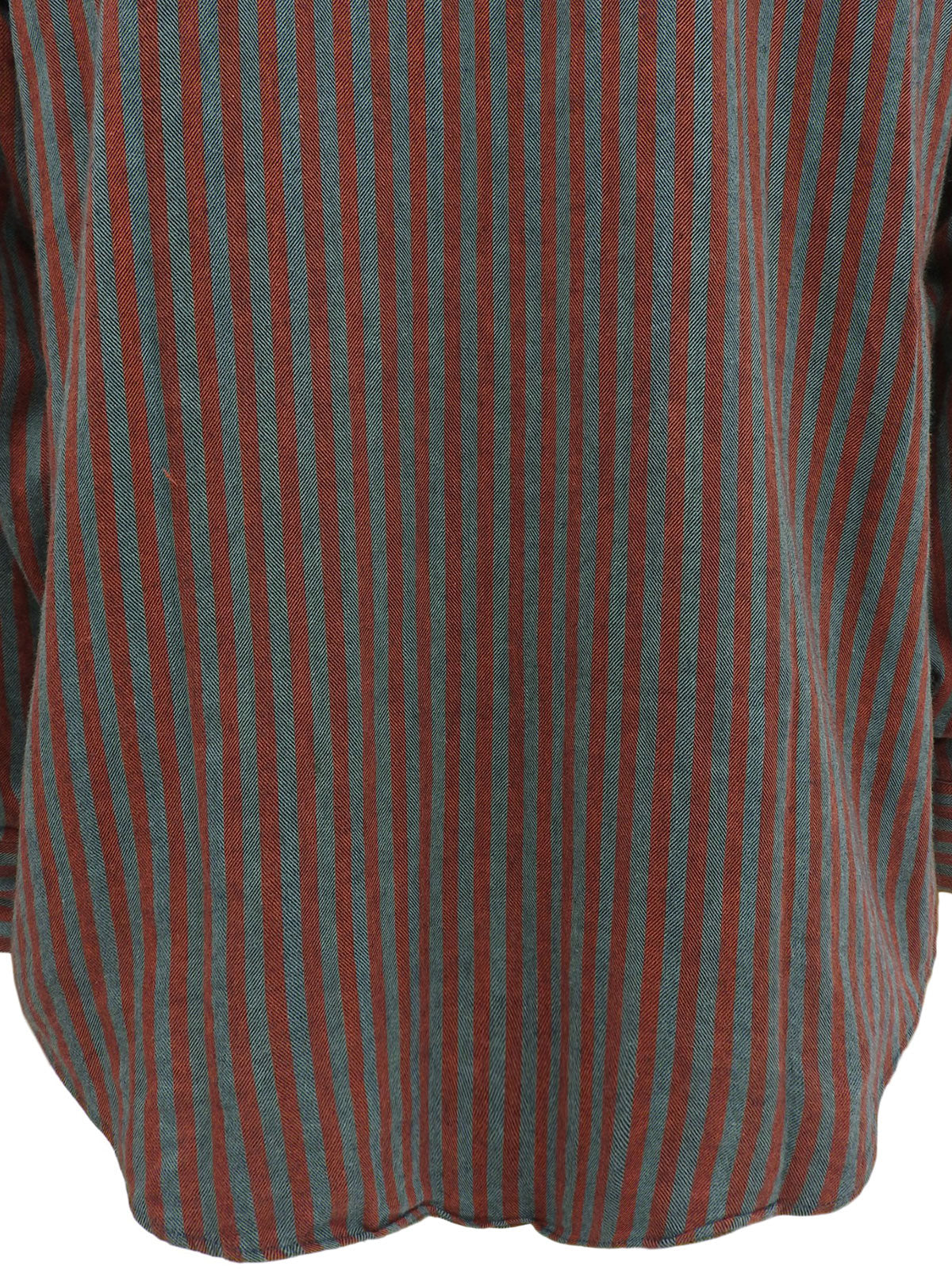 ストライプパターン長袖シャツ レッド/グレー