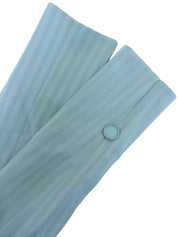 ストライプパターンロゴエンブレム刺繍セットアップ ターコイズブルー