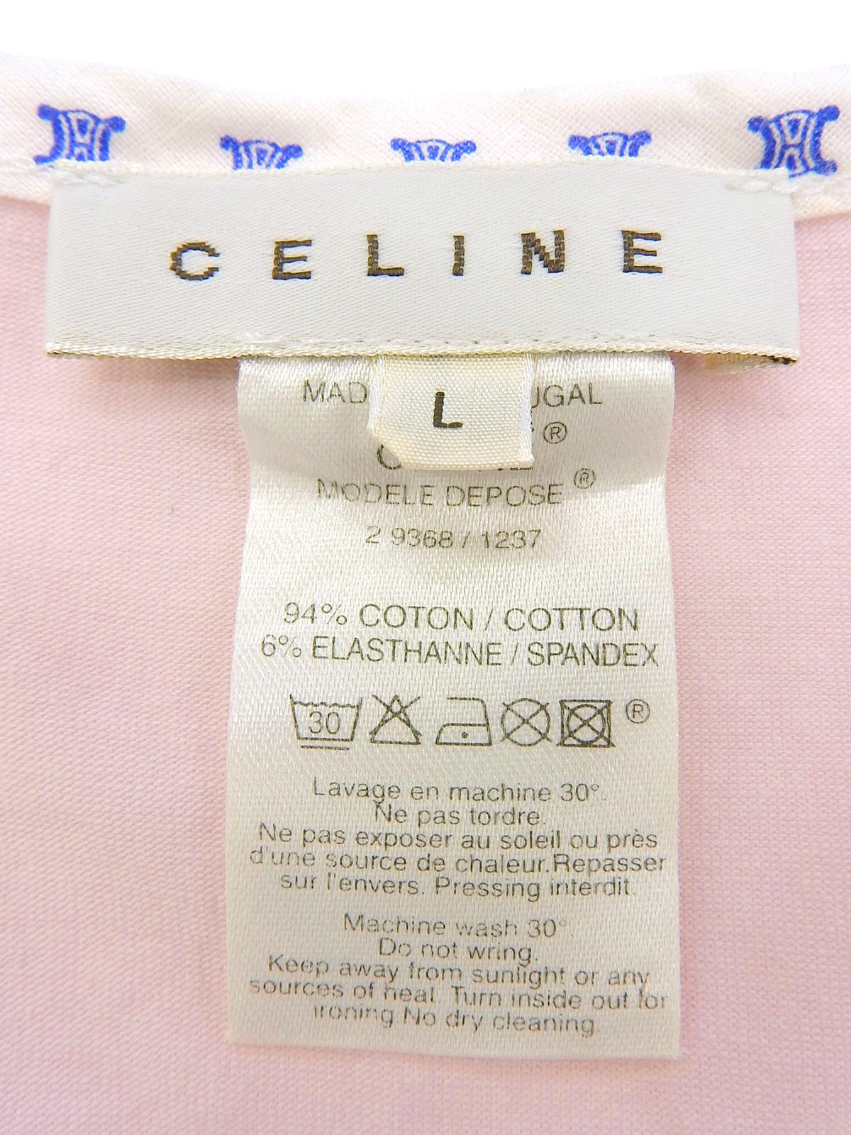 マカダム刺繍半袖Tシャツ ベビーピンク/ホワイト