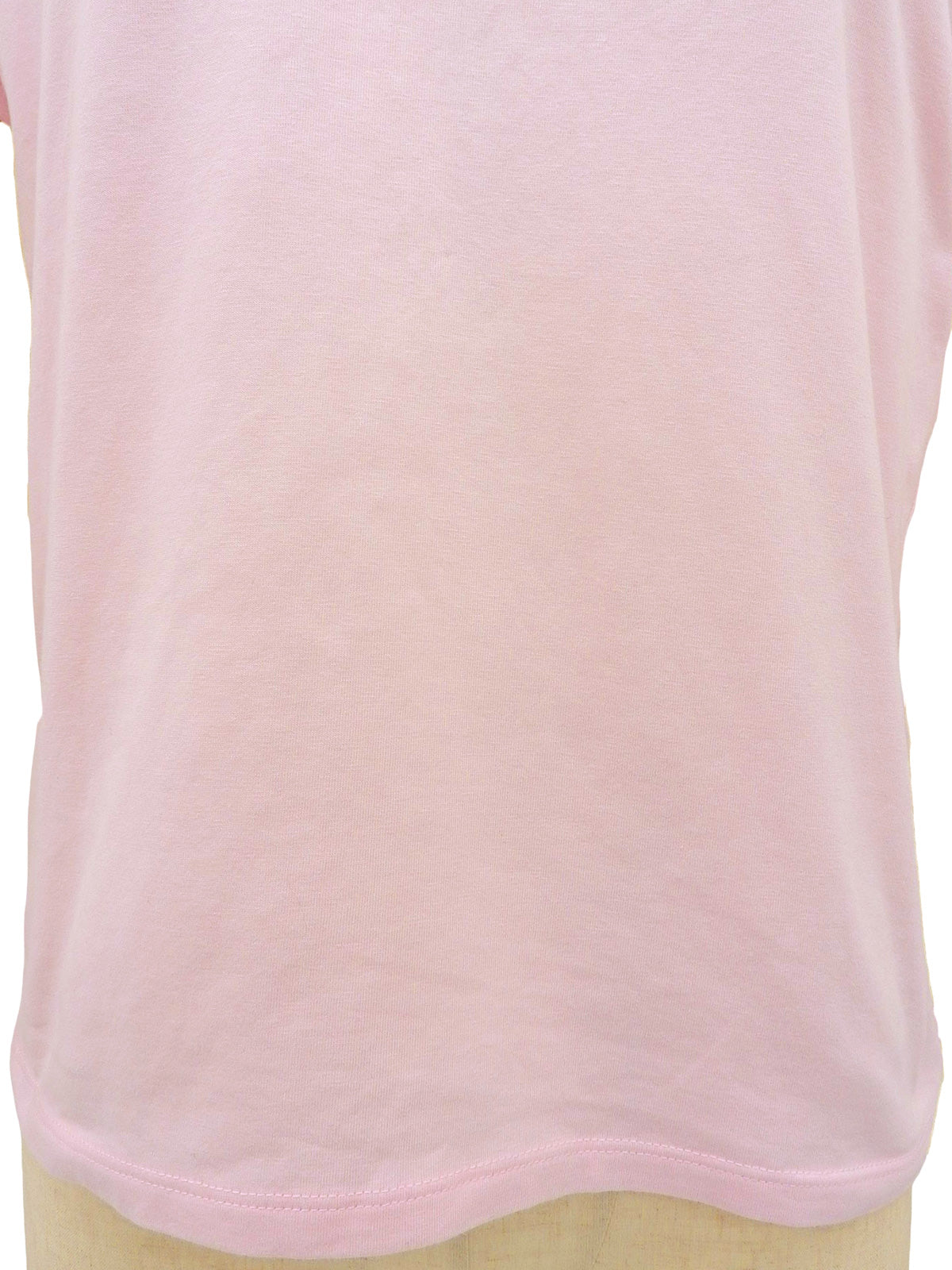 マカダム刺繍半袖Tシャツ ベビーピンク/ホワイト