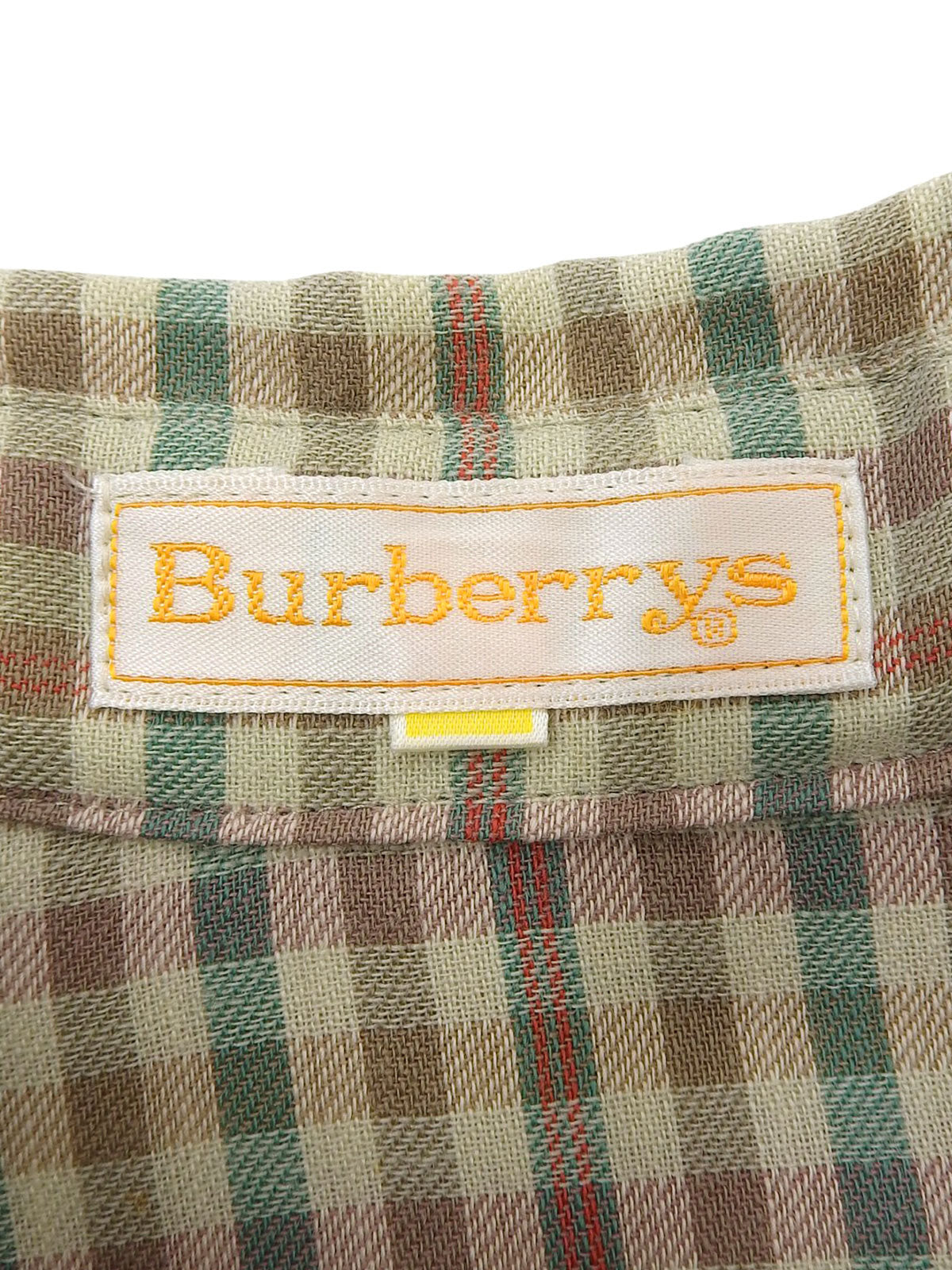 チェックパターンリボンタイシャツ ベージュ/グリーン/マルチ