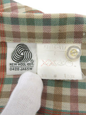 チェックパターンリボンタイシャツ ベージュ/グリーン/マルチ