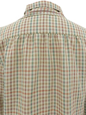 チェックパターンリボンタイシャツ ベージュ/グリーン/マルチ