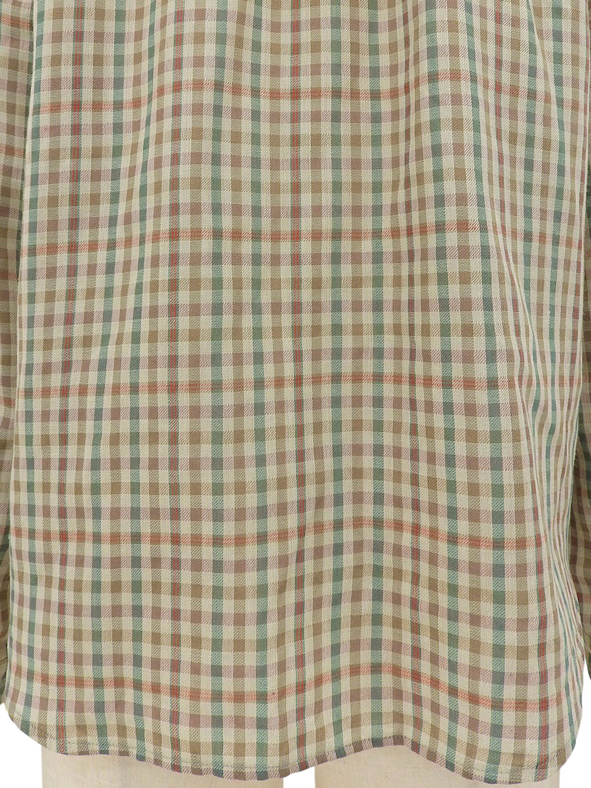 チェックパターンリボンタイシャツ ベージュ/グリーン/マルチ