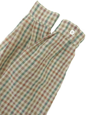 チェックパターンリボンタイシャツ ベージュ/グリーン/マルチ