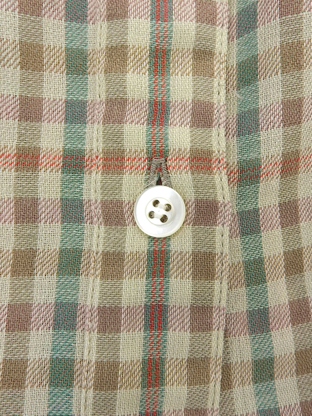 チェックパターンリボンタイシャツ ベージュ/グリーン/マルチ