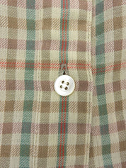 チェックパターンリボンタイシャツ ベージュ/グリーン/マルチ