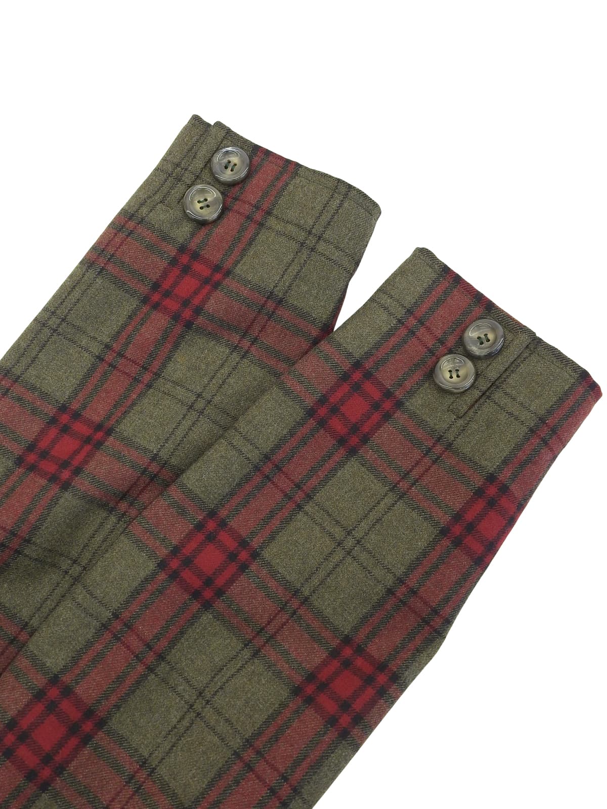 Check Pattern Frill Design Jacket Khaki/Red