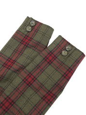 Check Pattern Frill Design Jacket Khaki/Red