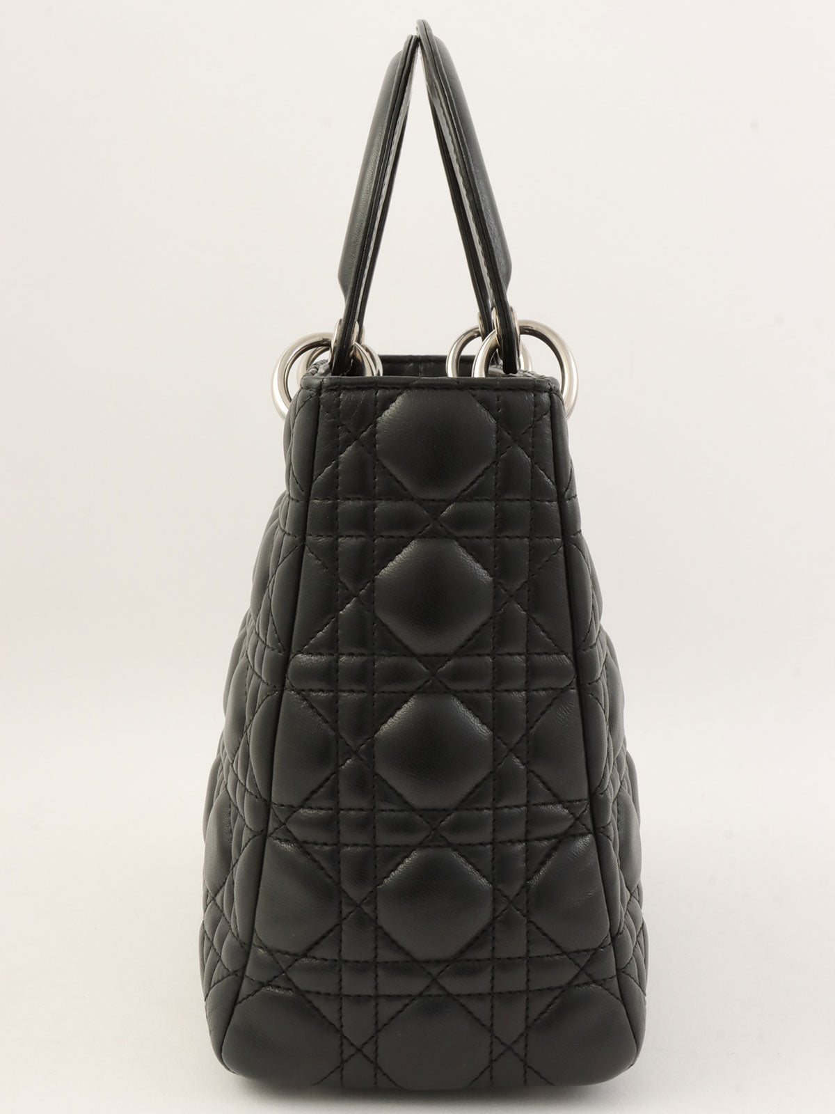 レディディオールカナージュステッチ2wayバッグM ブラック