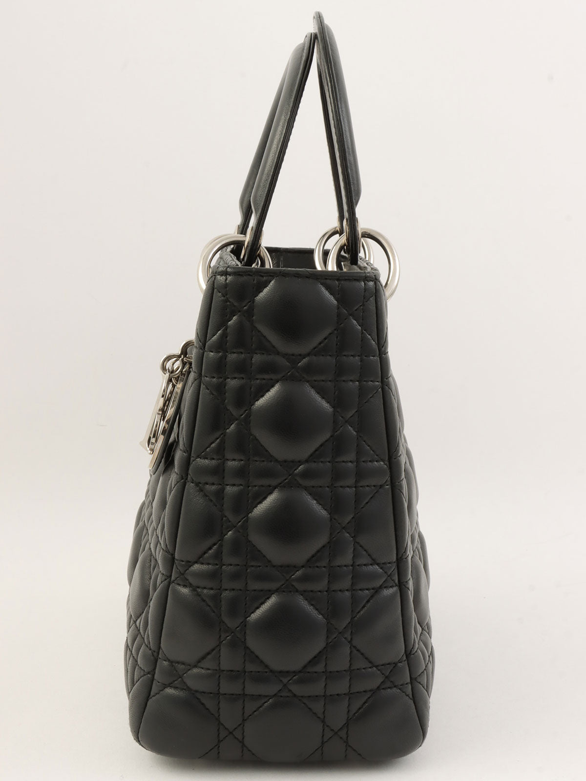 レディディオールカナージュステッチ2wayバッグM ブラック