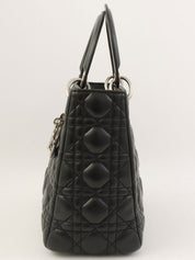 レディディオールカナージュステッチ2wayバッグM ブラック