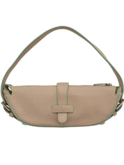 ロゴエンボスショルダーバッグ グレージュ/ミントグリーン