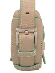 ロゴエンボスショルダーバッグ グレージュ/ミントグリーン